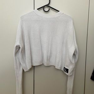 Calvin Klein cropped sweater in white